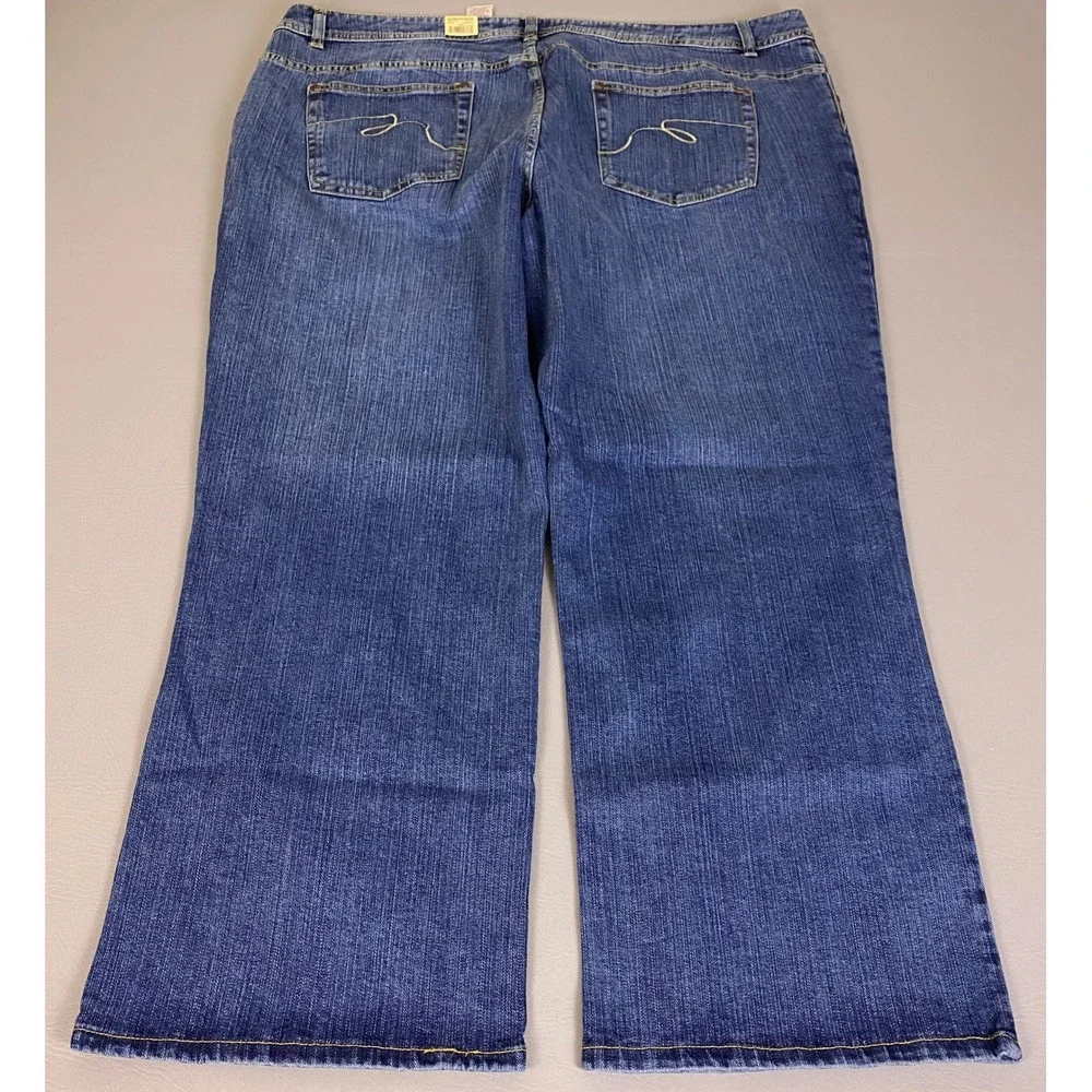 Faded Glory Bootcut Jeans Womens Plus 26W Petite Blue Dark Stone Stretch New NWT